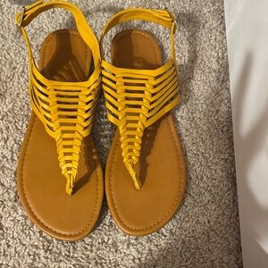 Yellow Strappy Sandals